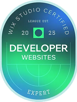 Wix Studio certified developer badge