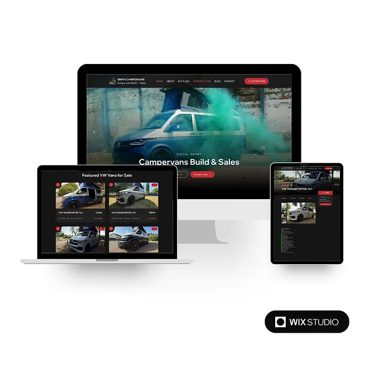Sinfin Campervans website designed by Vision Marketing