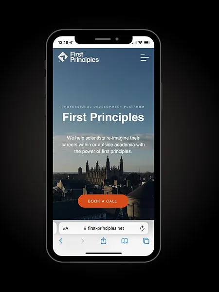 Mobile view of a Wix Studio website